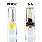 Teerblox opzetfilter voor en na gebruik